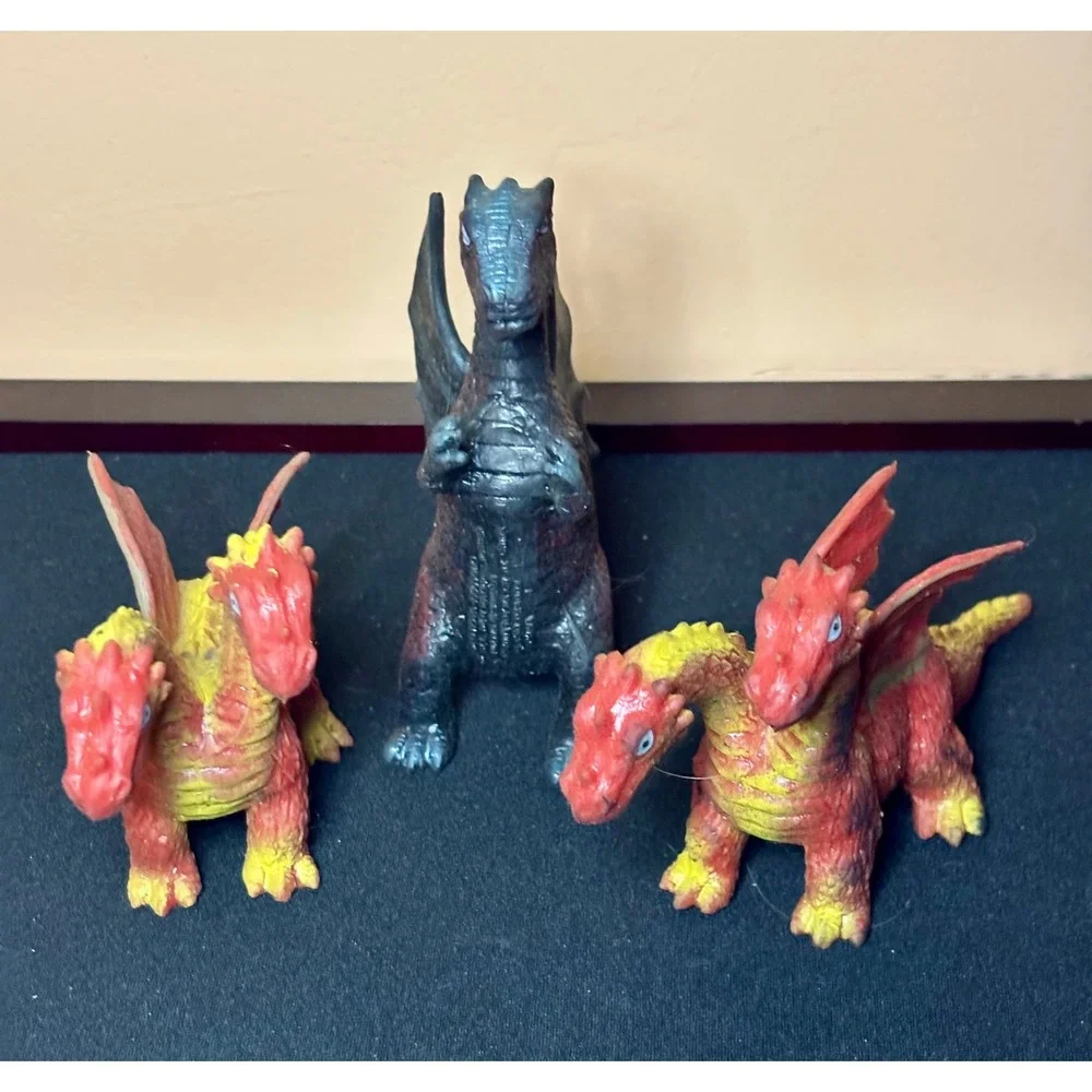Toy Major 2005 Dragon Dinosaur Figures Lot 9 Squishy Rubber EPS Bead Filled Toys